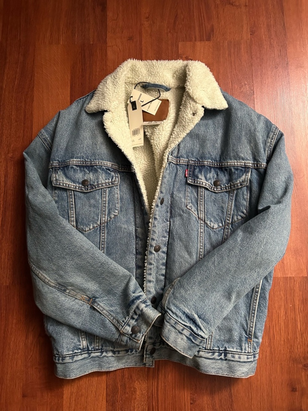 Levi's Light Blue Denim Sherpa Jacket